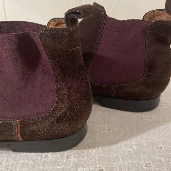 Paul Smith Chocolate Brown Suede Chelsea Slip On Boots Size Mens 7 Unisex - Picture 8 of 12